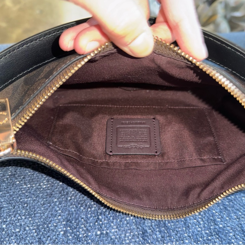 Payton Hobo Coach Mini Bag in Signature Canvas with Gold Accents - Picture 3 of 4